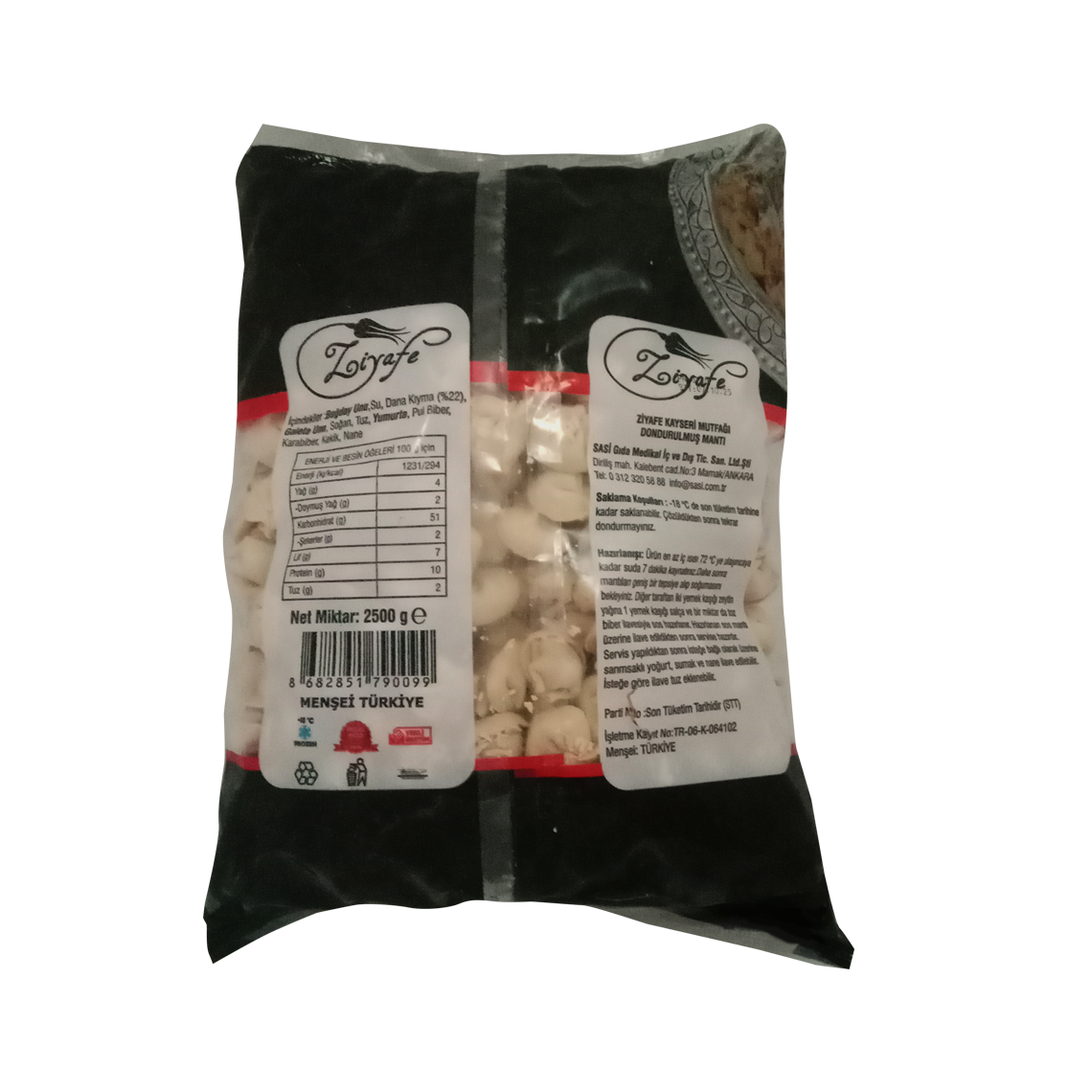 Ziyafe Kayseri Mutfağı Dondurulmuş Gül Mantı 2.5 kg Ziyafe Kayseri Mutfağı Dondurulmuş Gül Mantı 2.5 kg