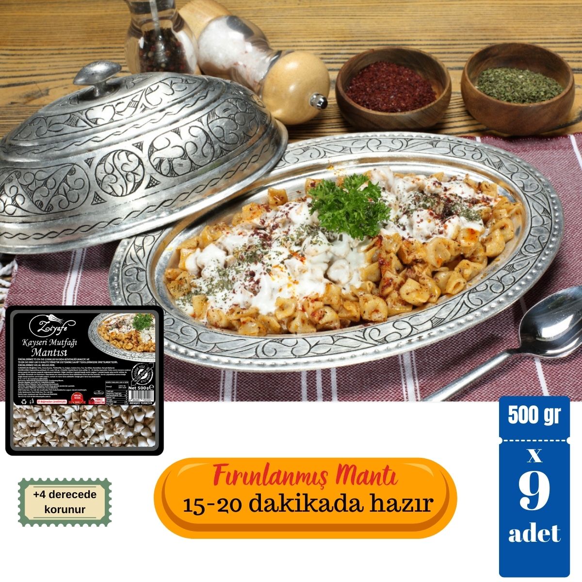 Ziyafe Kayseri Mutfağı Mantısı 9 x 500gr Ziyafe Kayseri Mutfağı Mantısı 9 x 500gr