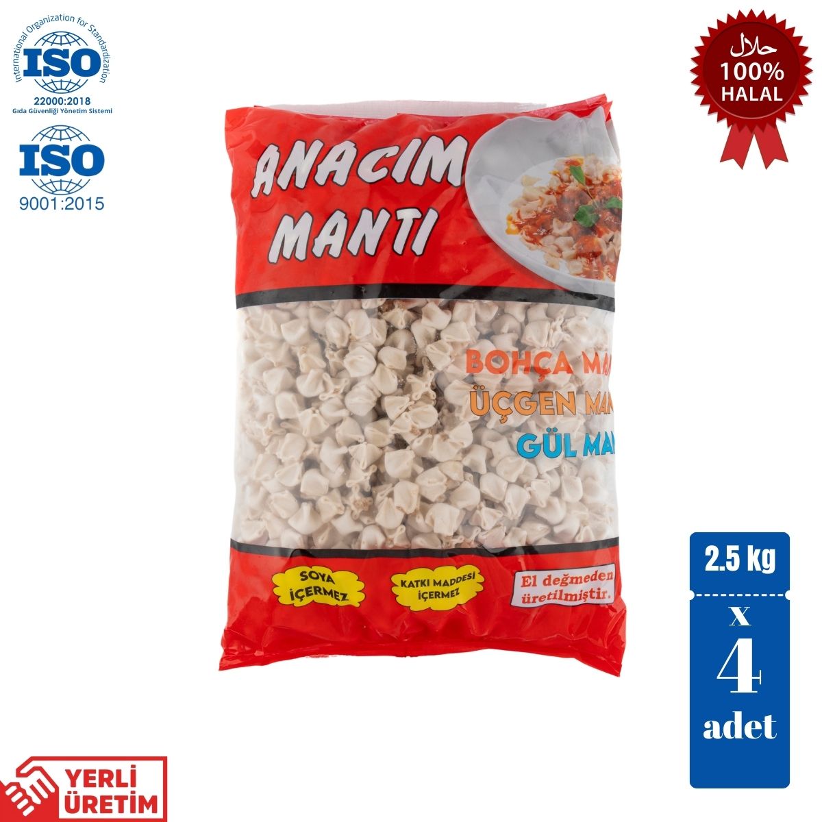 Anacım Eko Dondurulmuş Bohca Mantı 4 x 2.5 kg