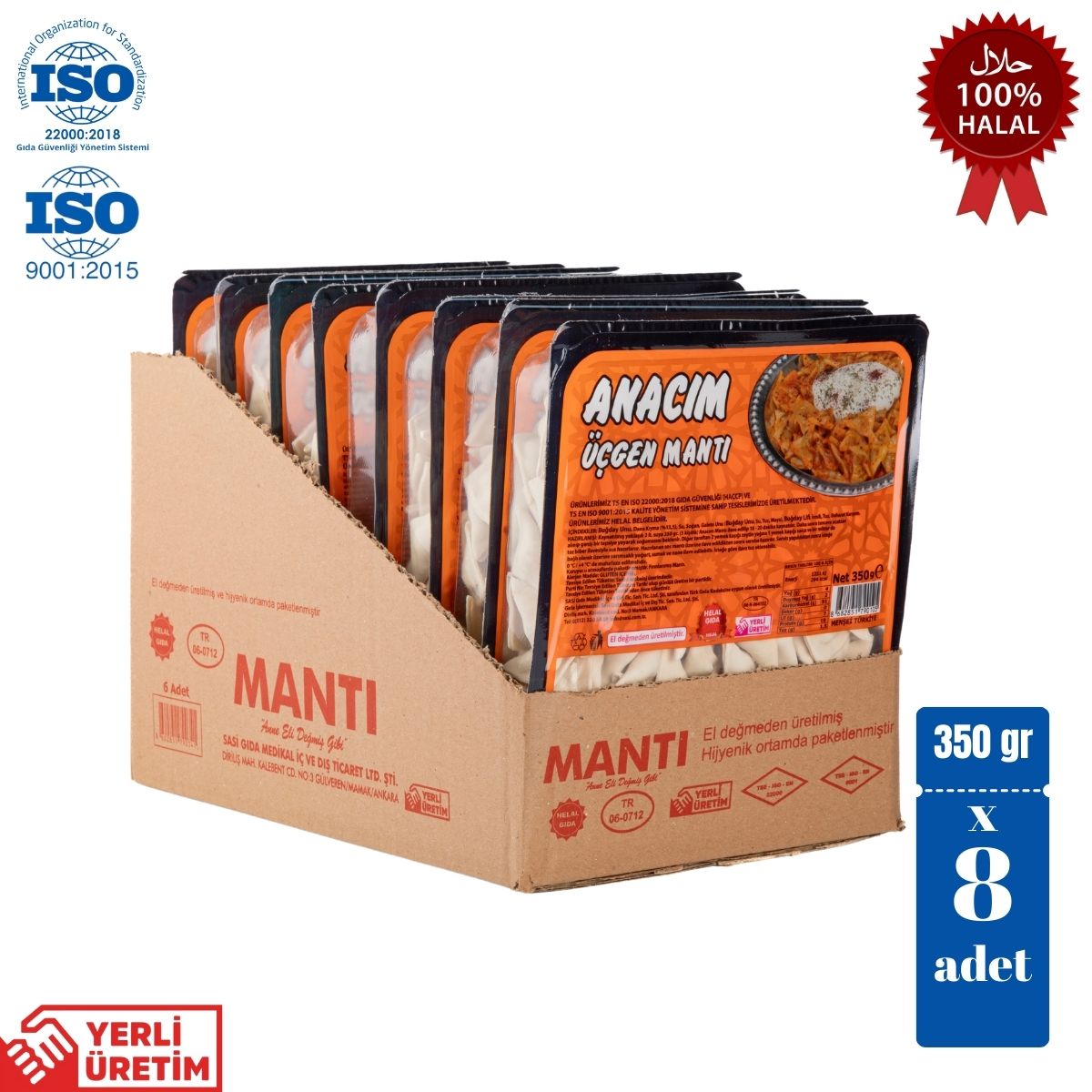Anacım Eko Üçgen Mantı 8 x 350 gr