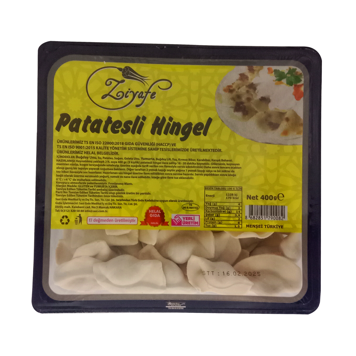 Ziyafe Vegan Patatesli Hingel Mantı 6 x 400 gr Ziyafe Vegan Patatesli Hingel Mantı 6 x 400 gr