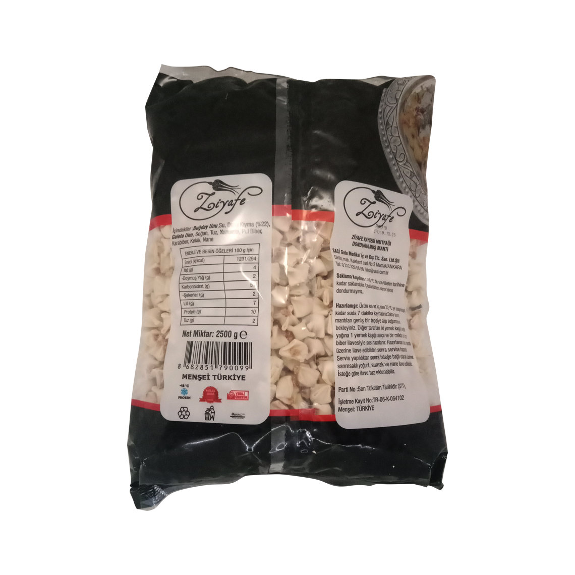 Ziyafe Kayseri Mutfağı Bohca Mantı 4 x 2.5 kg Ziyafe Kayseri Mutfağı Bohca Mantı 4 x 2.5 kg