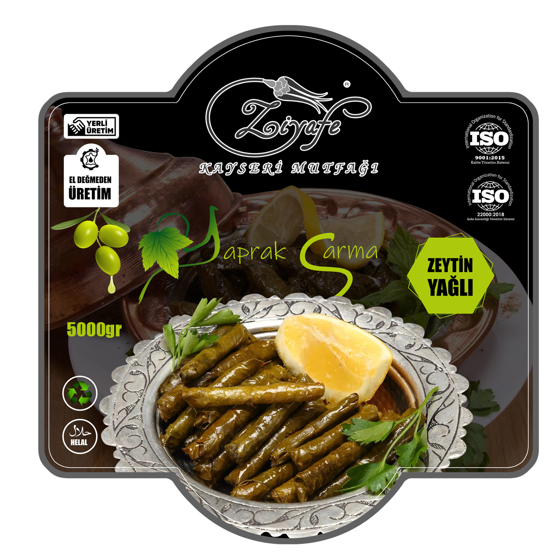 Ziyafe Kayseri Mutfağı 5000gr Zeytin Yağlı Yaprak Sarma Ziyafe Kayseri Mutfağı 5000gr Zeytin Yağlı Yaprak Sarma