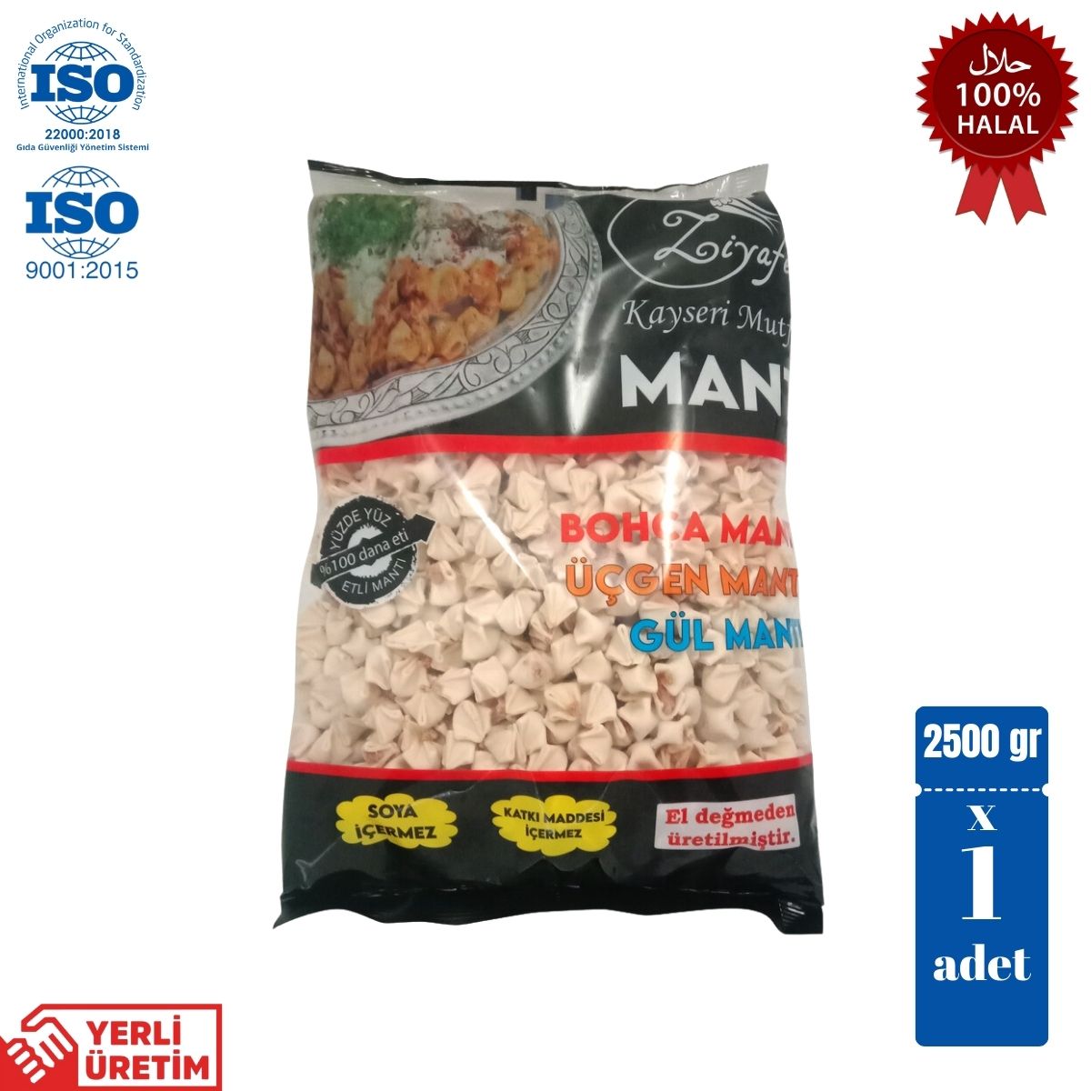 Ziyafe Kayseri Mutfağı Bohça Mantı 2.5 kg Ziyafe Kayseri Mutfağı Bohça Mantı 2.5 kg