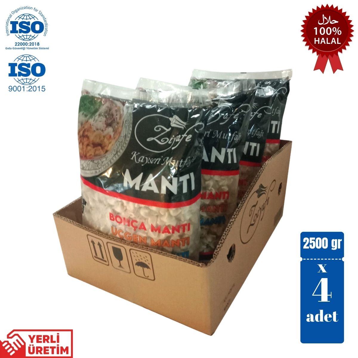 Ziyafe Kayseri Mutfağı Bohca Mantı 4 x 2.5 kg Ziyafe Kayseri Mutfağı Bohca Mantı 4 x 2.5 kg