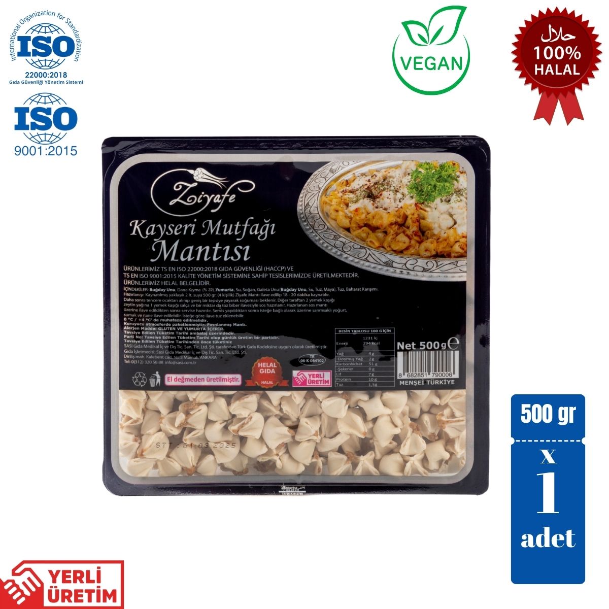 Ziyafe Kayseri Mutfağı Bohca Mantı 500 gr Ziyafe Kayseri Mutfağı Bohca Mantı 500 gr