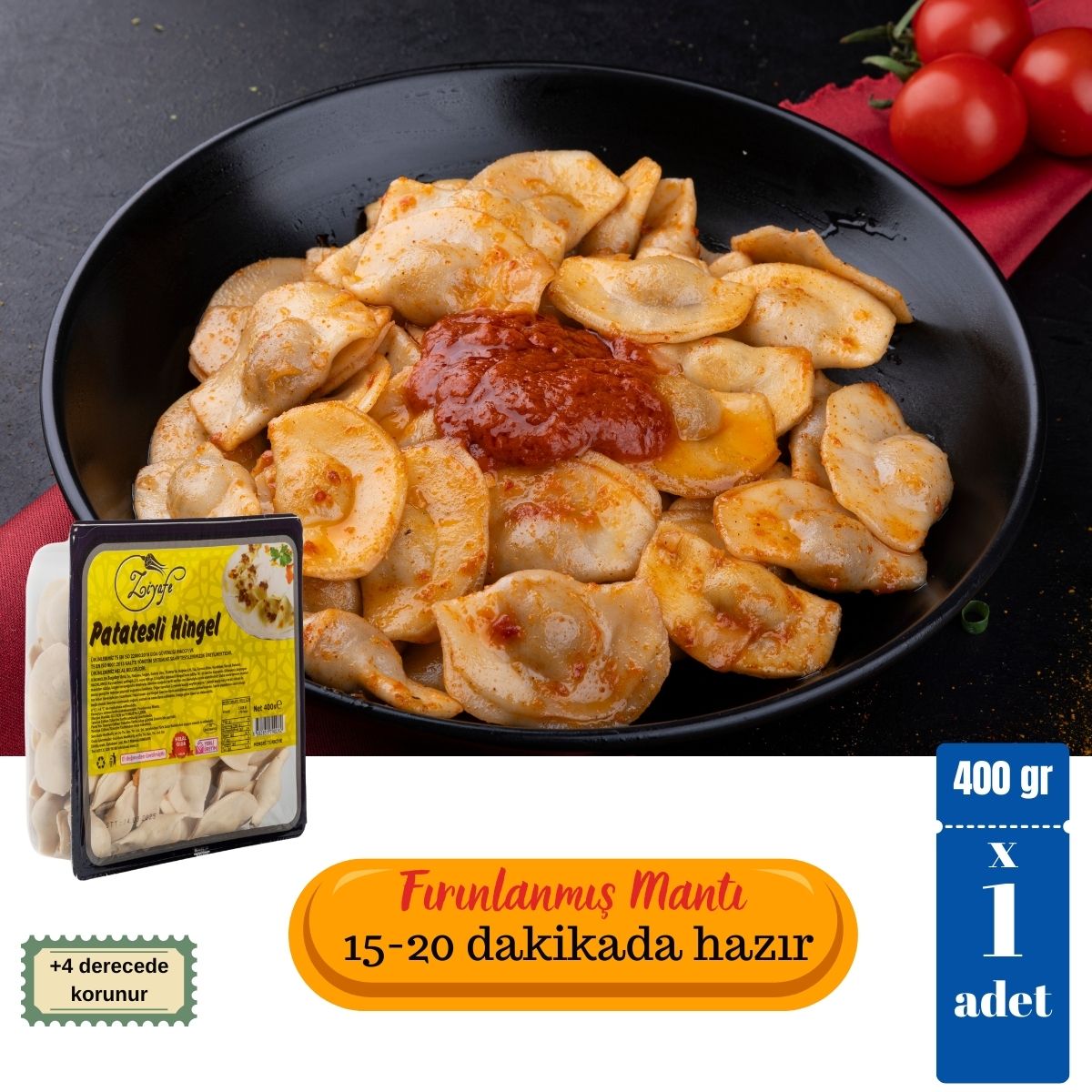 Ziyafe Vegan Patatesli Hingel Mantı 400 gr Ziyafe Vegan Patatesli Hingel Mantı 400 gr