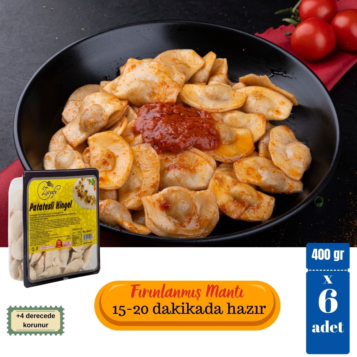 Ziyafe Vegan Patatesli Hingel Mantı 6 x 400 gr Ziyafe Vegan Patatesli Hingel Mantı 6 x 400 gr