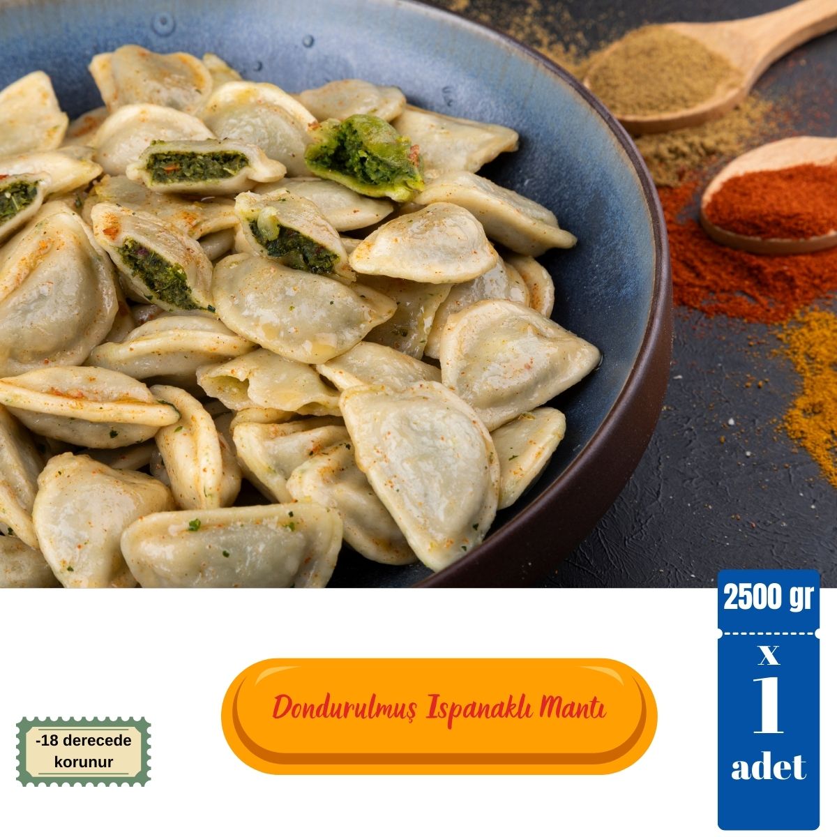 Ziyafe Vegan Dondurulmuş Ispanaklı Mantı 2500 gr Ziyafe Vegan Dondurulmuş Ispanaklı Mantı 2500 gr